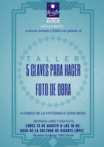 Flyer Taller Foto de Obra-Dora Reiss